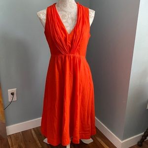 Orange linen dress